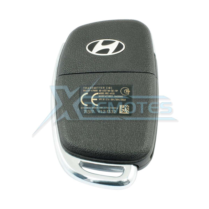 XRemotes - Genuine Hyundai I20 2014+ Flip Remote 3Buttons RKE-4F22 PCF7938XA 433MHz 95430-C7600 - 