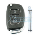 XRemotes - Genuine Hyundai I20 2014+ Flip Remote 3Buttons RKE-4F22 PCF7938XA 433MHz 95430-C7600 - 