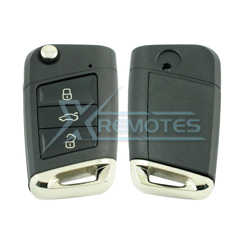 XRemotes - Volkswagen MQB Flip Remote Cover 2014+ 3Buttons HU66 - XR-4449 Remotes Shells, Volkswagen